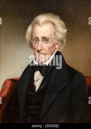 Andrew Jackson (1767-1845), homme d'État américain qui a servi comme septième président des États-Unis, portrait peint par James Tooley Jr, 1840 Banque D'Images