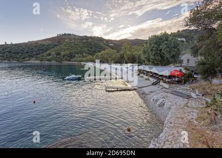 Plage de Kerasia à Corfou, Grèce. Jeudi 03 septembre 2020 Banque D'Images