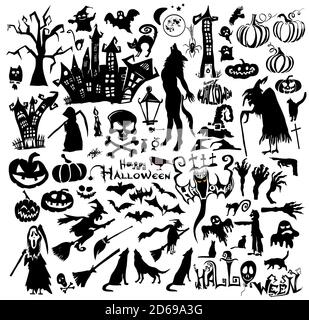 Ensemble d'éléments pour halloween. Illustration vectorielle Illustration de Vecteur