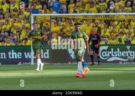 Brondby, Danemark. 05e, août 2018. Mohammed Kudus (39) du FC Nordsjaelland vu pendant le match 3F Superliga entre Broendby IF et du FC Nordsjaelland au stade Brondby. (Crédit photo: Gonzales photo - Thomas Rasmussen). Banque D'Images