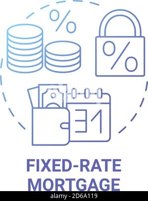 Icône de concept de prêt hypothécaire à taux fixe Illustration de Vecteur