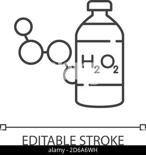Icône linéaire de peroxyde d'hydrogène Illustration de Vecteur