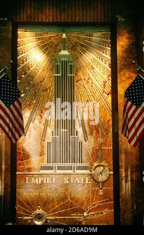 Empire State Building, hall d'entrée, Manhattan, New York, États-Unis Banque D'Images