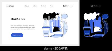 Page d'accueil du concept de vecteur de magazine. Illustration de Vecteur