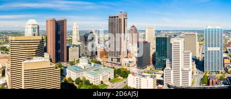 Columbus, Ohio panorama aérien sur la ligne d'horizon Banque D'Images