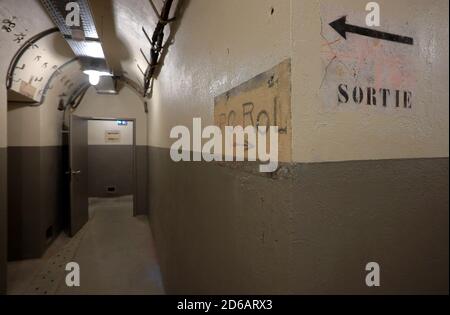 Soute souterrain du colonel Rol-Tanguy des combattants français de la résistance sous le Musée de la libération de Paris, Musée de la libération de Paris.Paris.France Banque D'Images