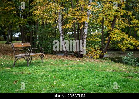 Banquette dans le domaine du château de Gmünd, Waldviertel, Autriche Banque D'Images