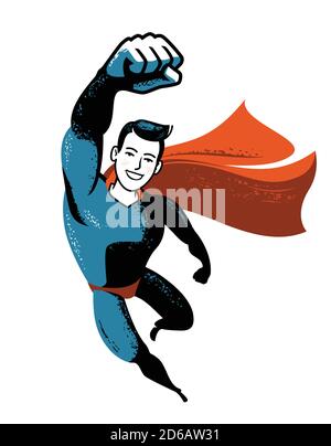 Super-héros volant. Illustration du vecteur de réussite commerciale Illustration de Vecteur