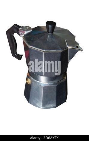 machine à café italienne à la moka isolée sur blanc Banque D'Images