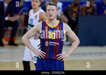 Barcelone, Espagne. 15 octobre 2020. Rolands Smits du FC Barcelone lors du match EuroLeague de Turkish Airlines entre le FC Barcelone et Panathinaikos au Palau Blaugrana le 15 octobre 2020 à Barcelone, Espagne. Crédit : Dax Images/Alamy Live News Banque D'Images