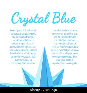 Bannière en cristal de glace avec texte. Dépliant avec cristaux de glace bleu. Illustration vectorielle de style dessin animé Illustration de Vecteur