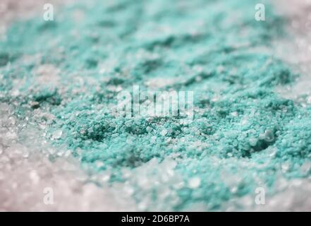 Spa vert et blanc sel arrosé texture gros plan Banque D'Images