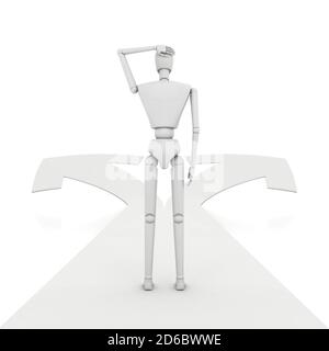 le rendu 3d ne se confond pas avec les flèches directionnelles différentes Banque D'Images