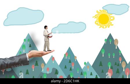 Palm soutient l'homme d'affaires Banque D'Images