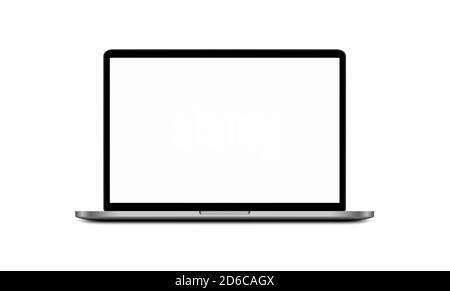 Ordinateur portable isolé sur fond blanc. Banque D'Images