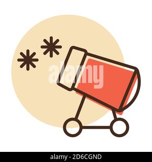 Icône de vecteur de canon à neige. Panneau hiver. Symbole graphique pour la conception, le logo, l'application, l'interface utilisateur du site Web et des applications de voyage et de tourisme Illustration de Vecteur
