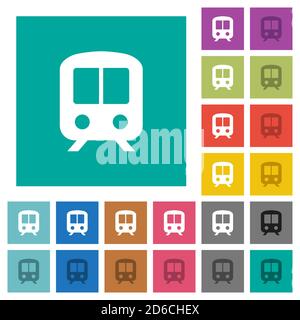 Formez des icônes plates multicolores sur des fonds carrés simples. Inclut des variantes d'icône blanche et foncée pour les effets de survol ou actifs. Illustration de Vecteur