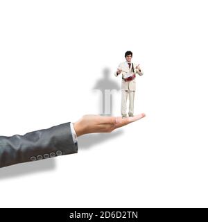 Palm soutient l'homme d'affaires Banque D'Images