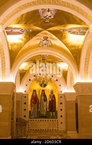 Serbie, Belgrade, la crypte du temple de Saint-Sava - la plus grande cathédrale orthodoxe du monde Banque D'Images