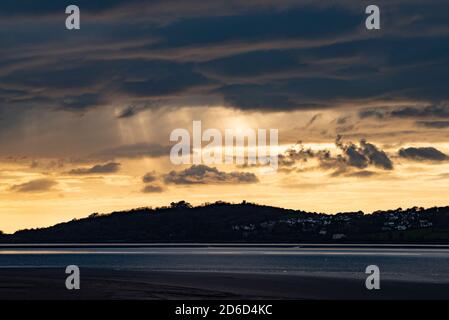 Sunset, Grange Over Sands, Cumbria, Royaume-Uni Banque D'Images