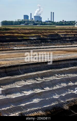 06.08.2020, Inden, Rhénanie-du-Nord-Westphalie, Allemagne - RWE lignite à ciel ouvert Inden, la production sert exclusivement à l'approvisionnement de la centrale Weisw Banque D'Images