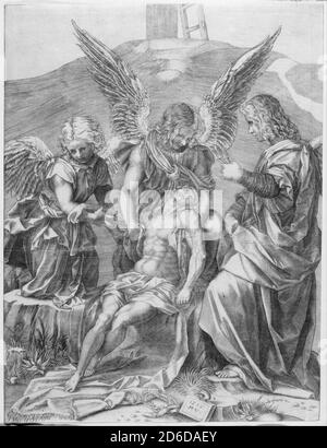 Le corps du Christ soutenu par trois Anges, 1516. Banque D'Images