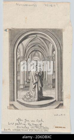 La Vierge à l'enfant dans une église, également connue sous le nom de la Vierge Van Maelbeke, 1575-1585. Banque D'Images