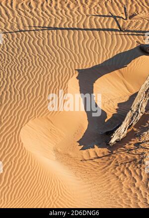 Un vol en montgolfière en Namibie. Paysage de désert et de dunes depuis une vue panoramique Banque D'Images