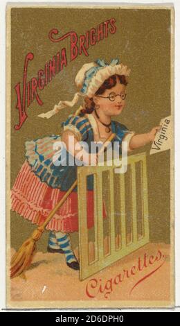 De la série Girls and Children (N64), promotion des cigarettes Virginia Brides pour Allen & amp; produits du tabac de marque Ginter, 1886. Banque D'Images