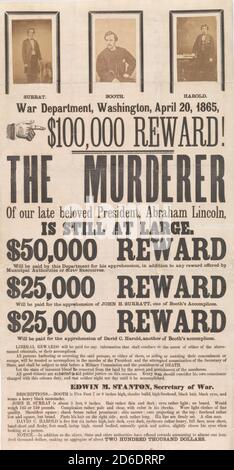 [Grand-côté pour la capture de John Wilkes Booth, John Surratt et David Herold], 20 avril 1865. Banque D'Images