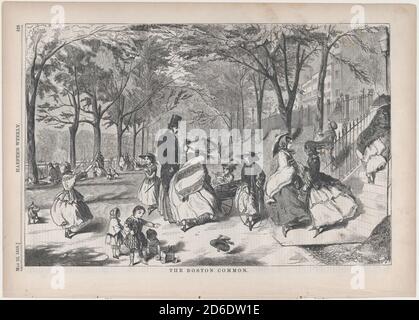 The Boston Common (Harper's Weekly, vol. II), 22 mai 1858. Banque D'Images