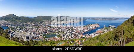 Panorama de la ville de Bergen, Norvège Banque D'Images