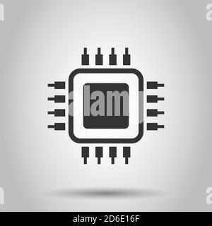 Icône de l'unité centrale d'ordinateur télévision style. Circuit board vector illustration sur fond blanc isolé. La puce de la carte mère concept d'entreprise. Illustration de Vecteur