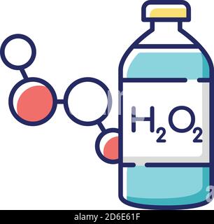 Icône de couleur RVB du peroxyde d'hydrogène Illustration de Vecteur