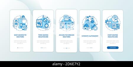 La télémédecine permet d'intégrer l'écran de la page des applications mobiles avec des concepts Illustration de Vecteur