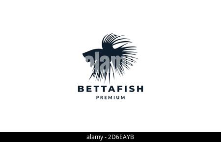 Silhouette de poisson de Betta logo moderne unique dessin vectoriel Illustration de Vecteur