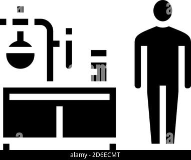 illustration du vecteur d'icône de glyphe employé en laboratoire pharmaceutique Illustration de Vecteur