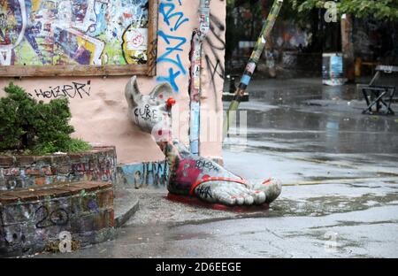 Complexe Metelkova Mesto à Ljubljana Banque D'Images