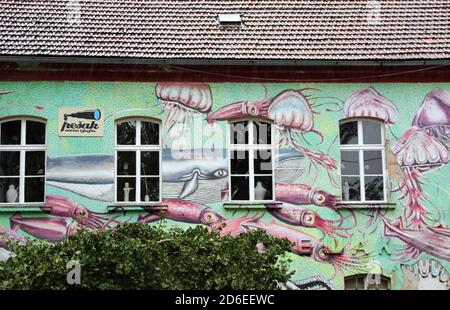 Complexe Metelkova Mesto à Ljubljana Banque D'Images