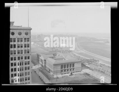 Vue aérienne de l'Art Institute, Chicago, Illinois, vers 1913. Banque D'Images