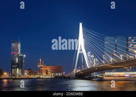 Erasmus Bridge, Rotterdam, Hollande-Méridionale, pays-Bas Banque D'Images