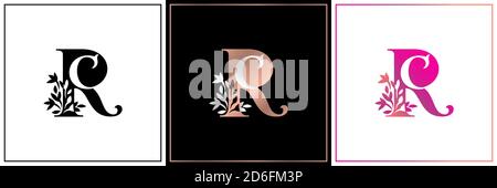 RC monogramme, RC initial Wedding , RC logo Company, RC icon business, signe, CR symbole avec variation trois dessins de minimal, élégance, coloré Illustration de Vecteur