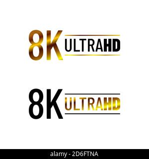 8K symbole du logo Ultra HD 8K marque UHD Ultra Vecteur d'icône de résolution haute définition Illustration de Vecteur