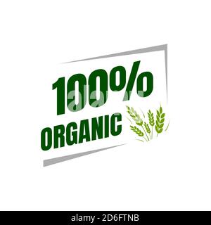100% bio logo design naturel healty signe vecteur alimentaire illustrations Illustration de Vecteur
