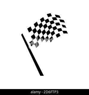 drapeau de fin icône logo signe course compétition illustration vectorielle Illustration de Vecteur