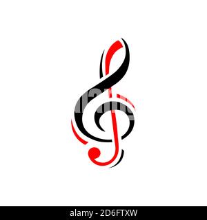 logo de notes de musique abstrait créatif clé symbole de note modèle instrumental Illustration de Vecteur