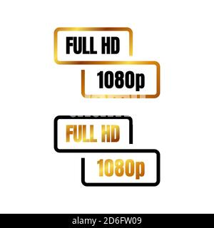 Logo Full HD marque 1080p Full HD vecteur d'icône de résolution Illustration de Vecteur