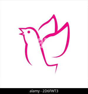 joli volante oiseau logo petit oiseau graphique modèle vecteur Illustration de Vecteur