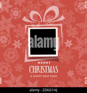 Fond de Noël et d'hiver avec photo, cadre vierge. Modèle vectoriel avec image à insérer Illustration de Vecteur