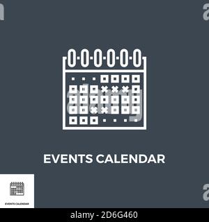 Icône ligne calendrier événements Illustration de Vecteur